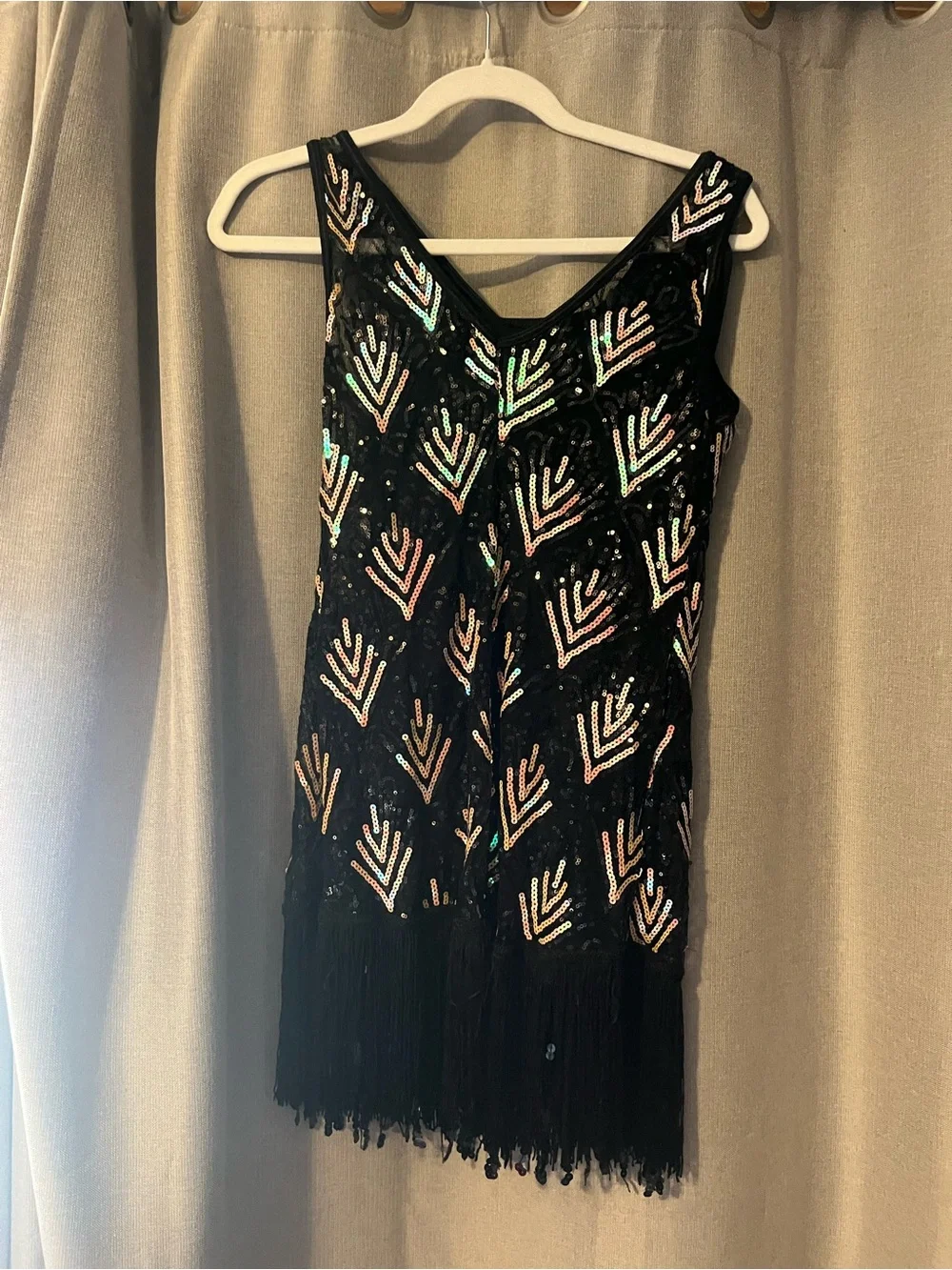 Black Sequin Fringe dance costume